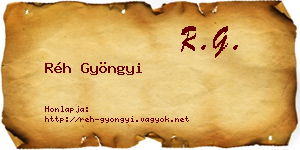 Réh Gyöngyi névjegykártya